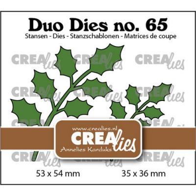 Crealies Duo Dies Nr. 65 Stanzschablonen - Holly Blätter